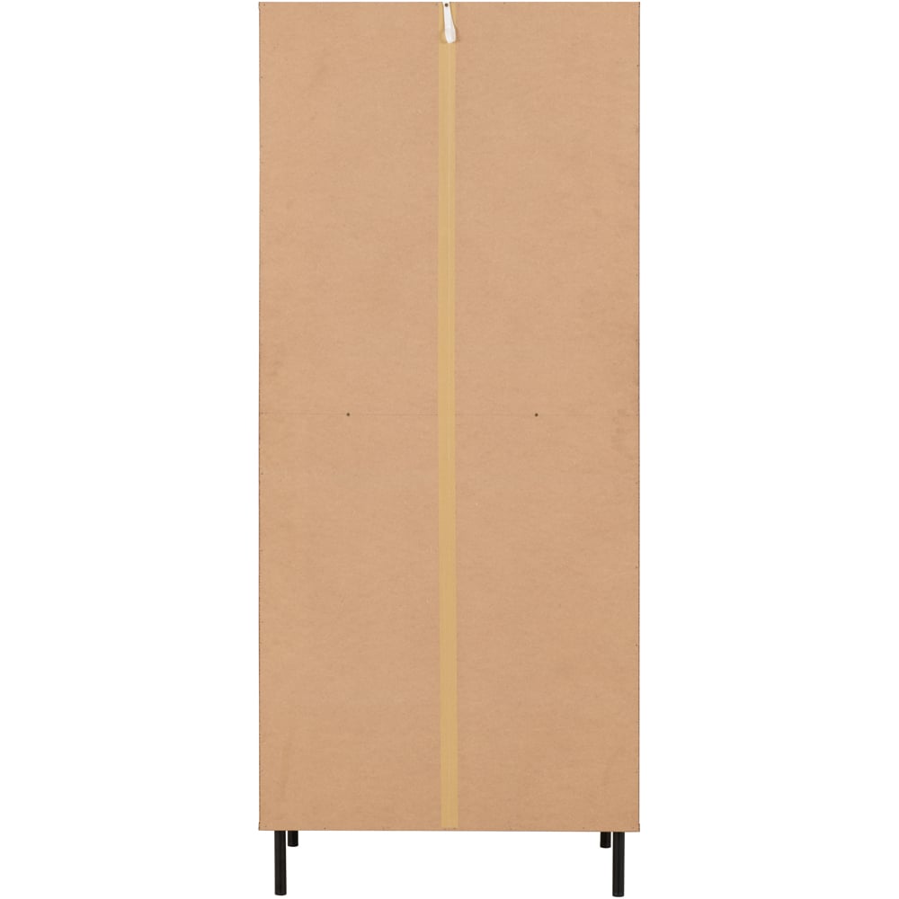 Seconique Leon 2 Door Single Drawer Medium Oak Effect Wardrobe Image 6