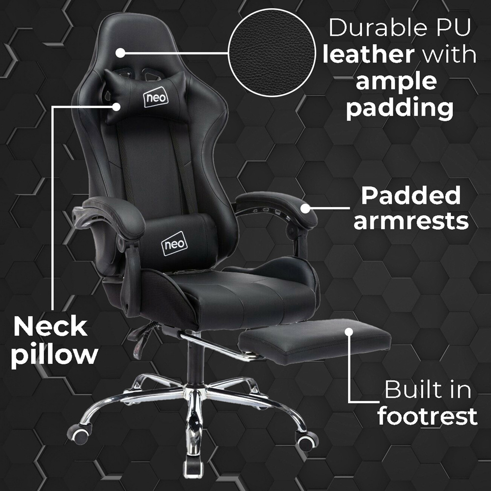 Neo Black Leather Chair with Massage Image 3