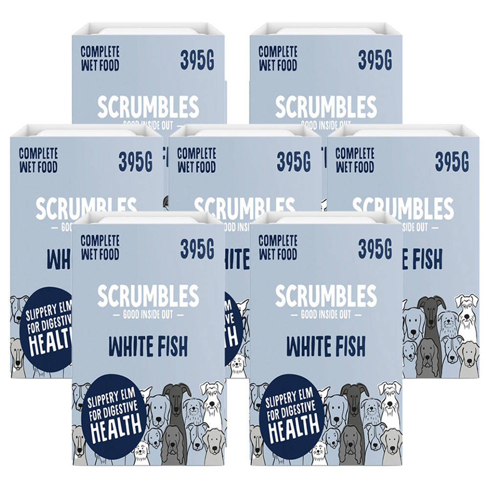 Scrumbles White Fish Wet Dog Food Case of 7 x 395g Image 1