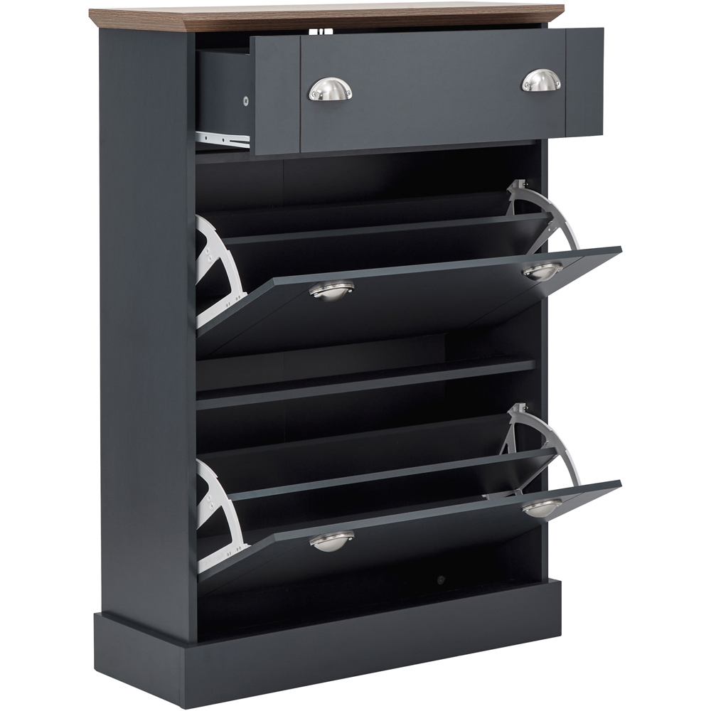 GFW Kendal Slate Blue Deluxe Shoe Cabinet Image 3