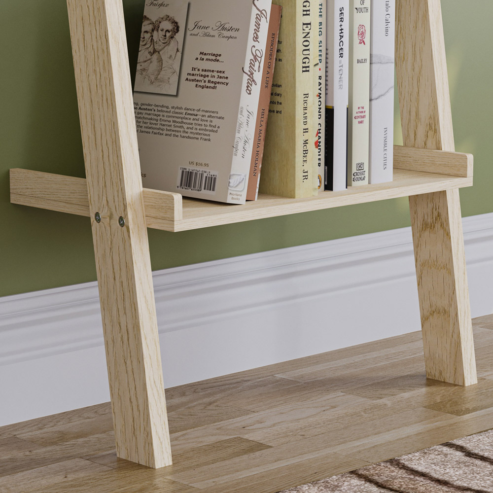 Vida Designs York 4 Shelf Pine Ladder Bookcase Image 6