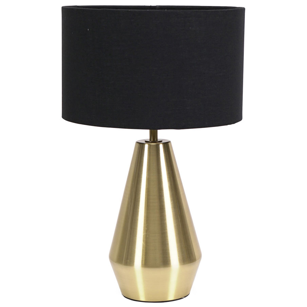 ValueLights Jax Black Shade Antique Brass Touch LED Table Lamp Image 1