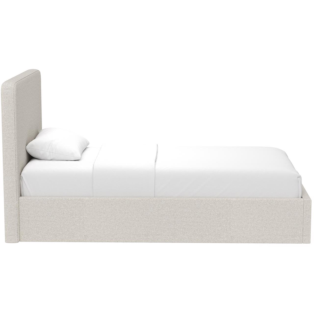 FWStyle Single Beige Upholstered Lift Up Ottoman Bed Frame Image 4