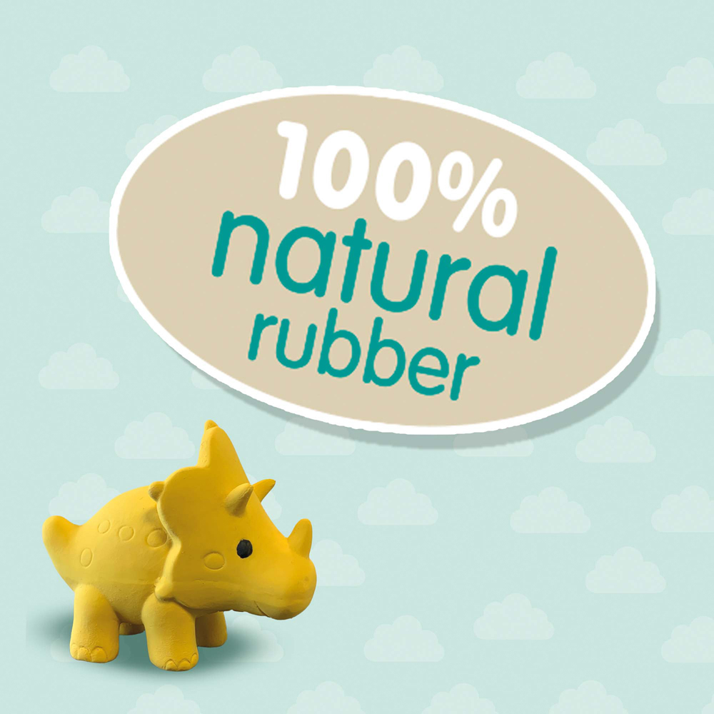 SES Creative Tiny Talents Triceratops Natural Rubber Bath Toy Image 3