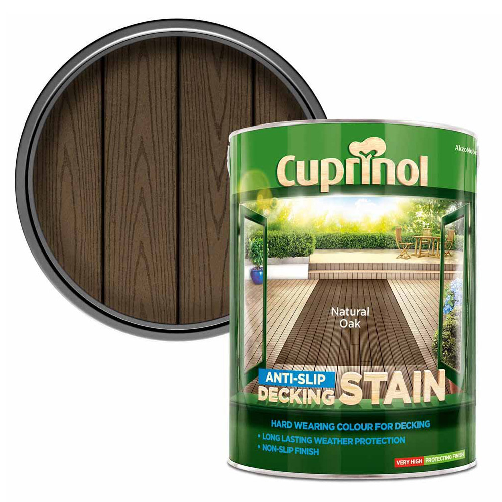 Cuprinol Natural Oak Anti Slip Decking Stain 5L  - wilko