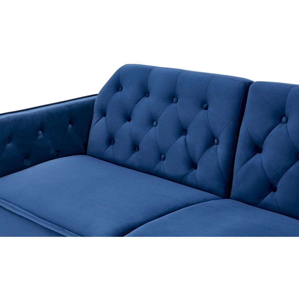 Home Detail Whitby Double Sleeper Dark Blue Velvet Sofa Bed Image 8