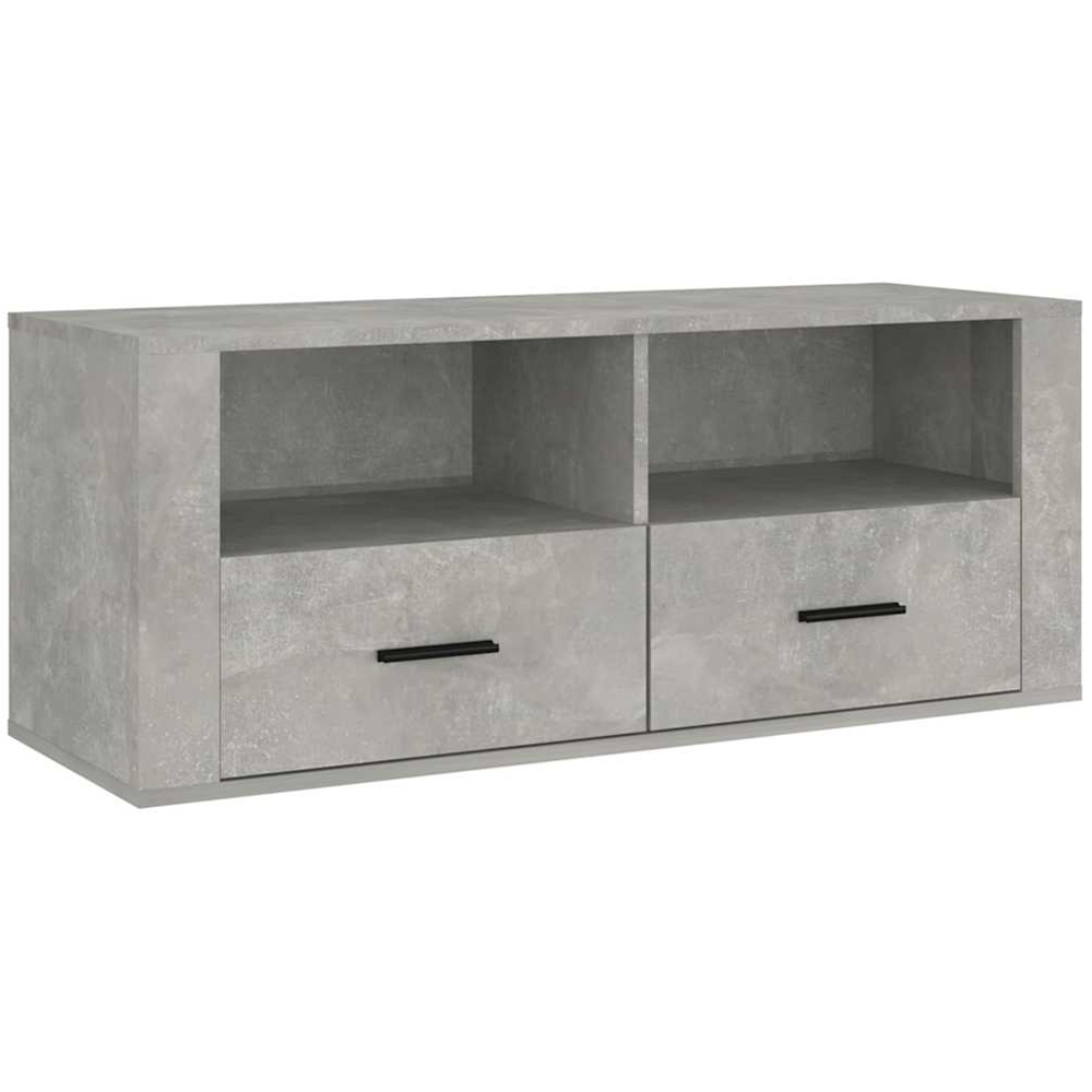 vidaXL 2 Drawer 2 Shelf Grey TV Cabinet Image 2