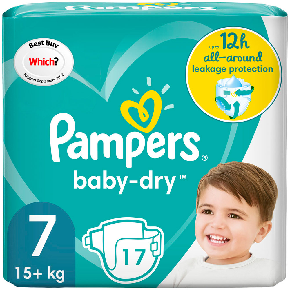 Pampers Baby Dry Nappies Size 7 x 17 Pack Image 1