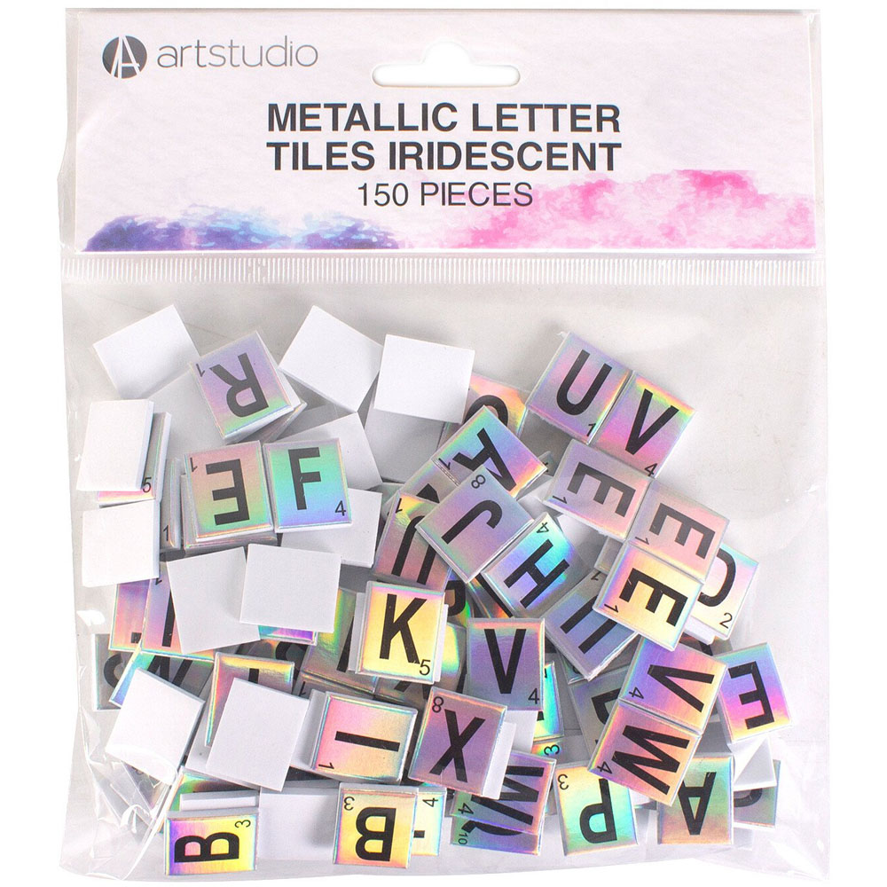 Art Studio Pack of 150 Metallic Letter Tiles  - Iridescent Image
