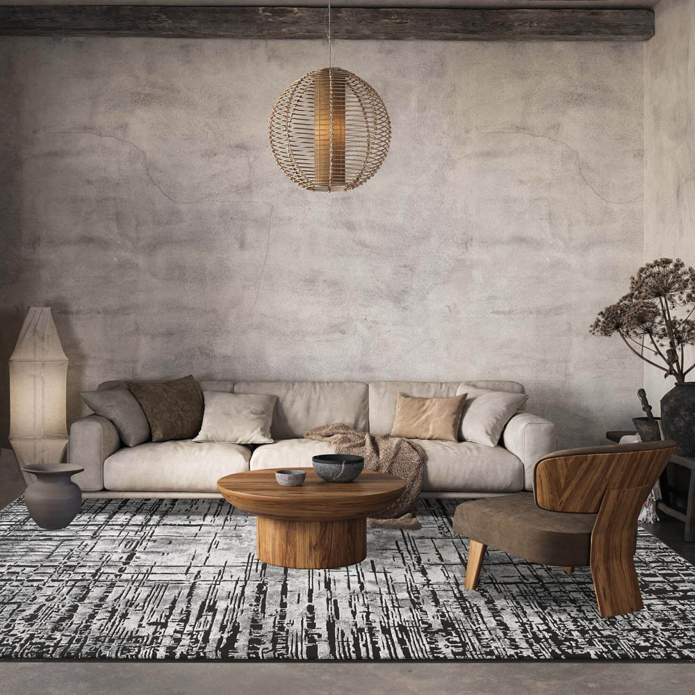 Desire Rugs Belgravia Metallic Sheen Nexus Design Grey Rug 160 x 230cm Image 2