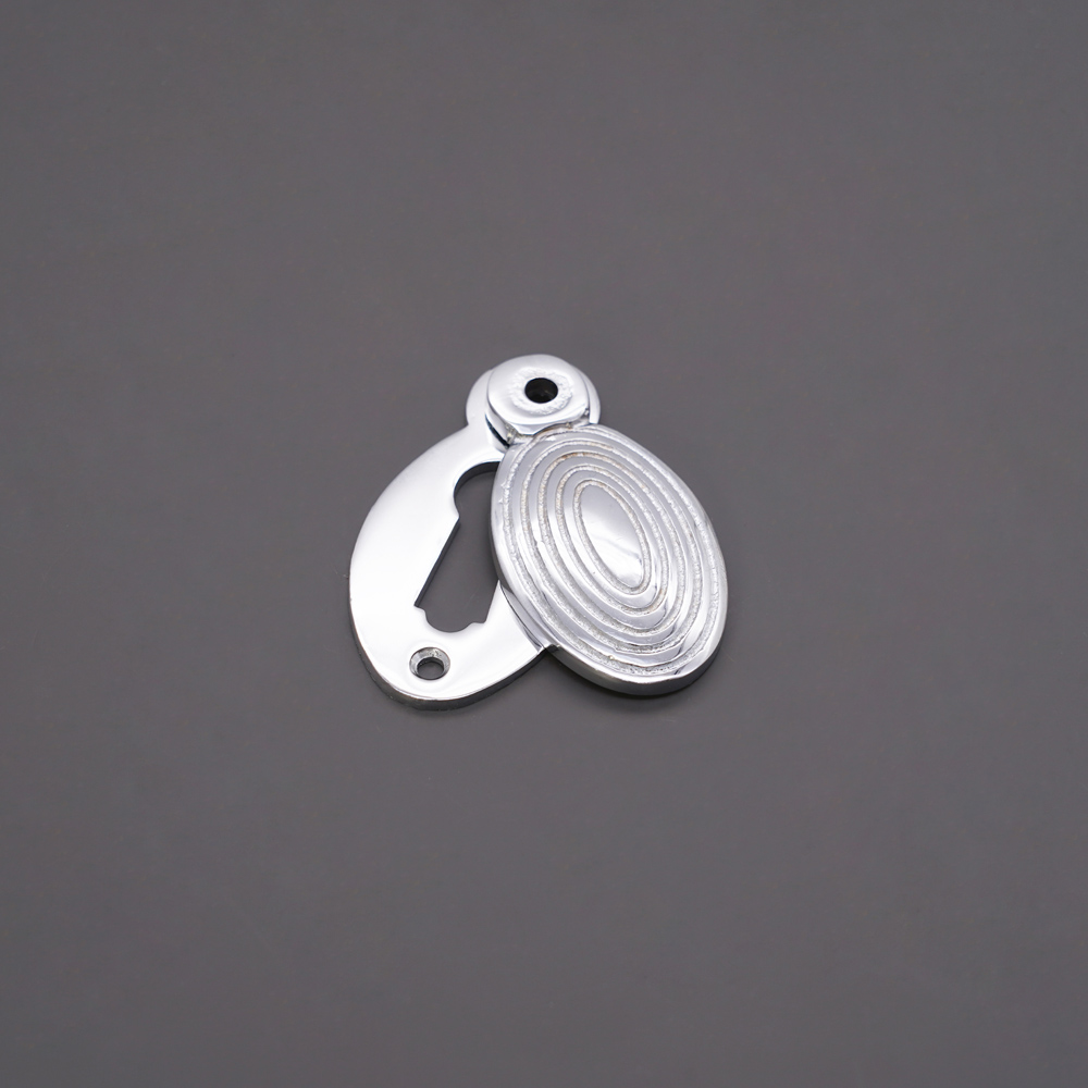 Spira Brass Oval Beehive Polished Chrome Escutcheon Image 4
