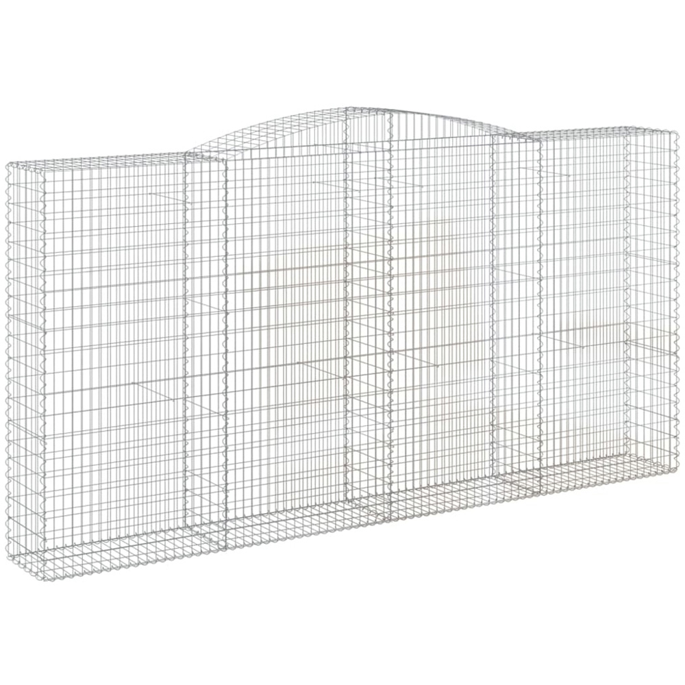 vidaXL Silver Galvanised Iron Arched Gabion Basket 400 x 50 x 200/220cm 6 Pack Image 1