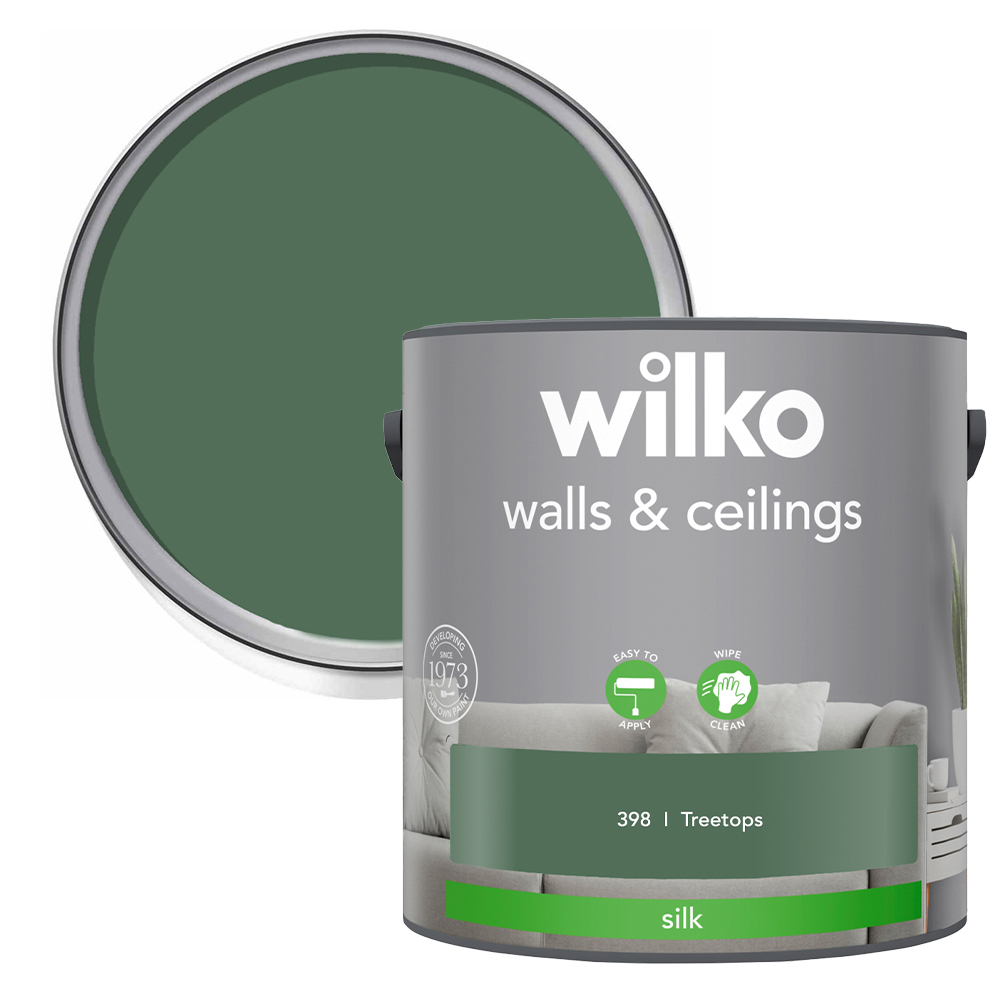 Wilko Walls & Ceilings Treetops Silk Emulsion Paint 2.5L Image 1