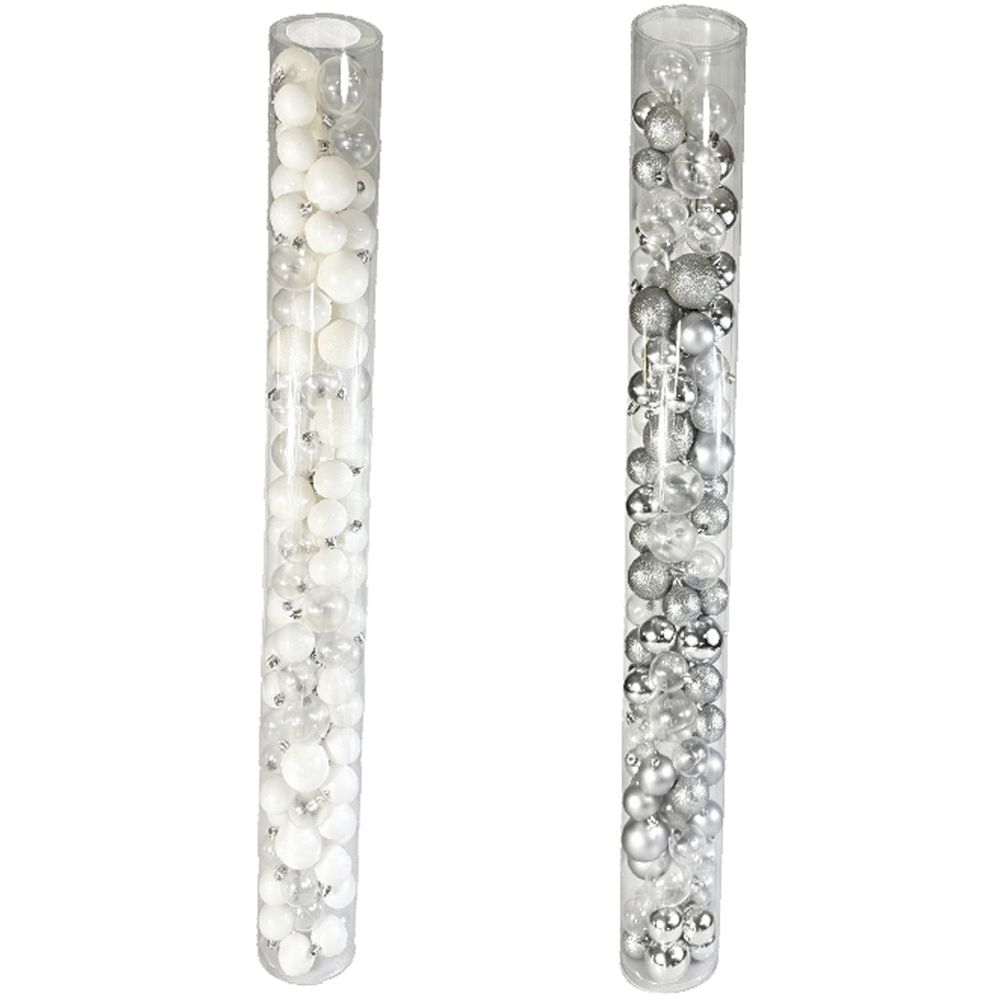 Set of 100 Silver Baubles Tube Image 2