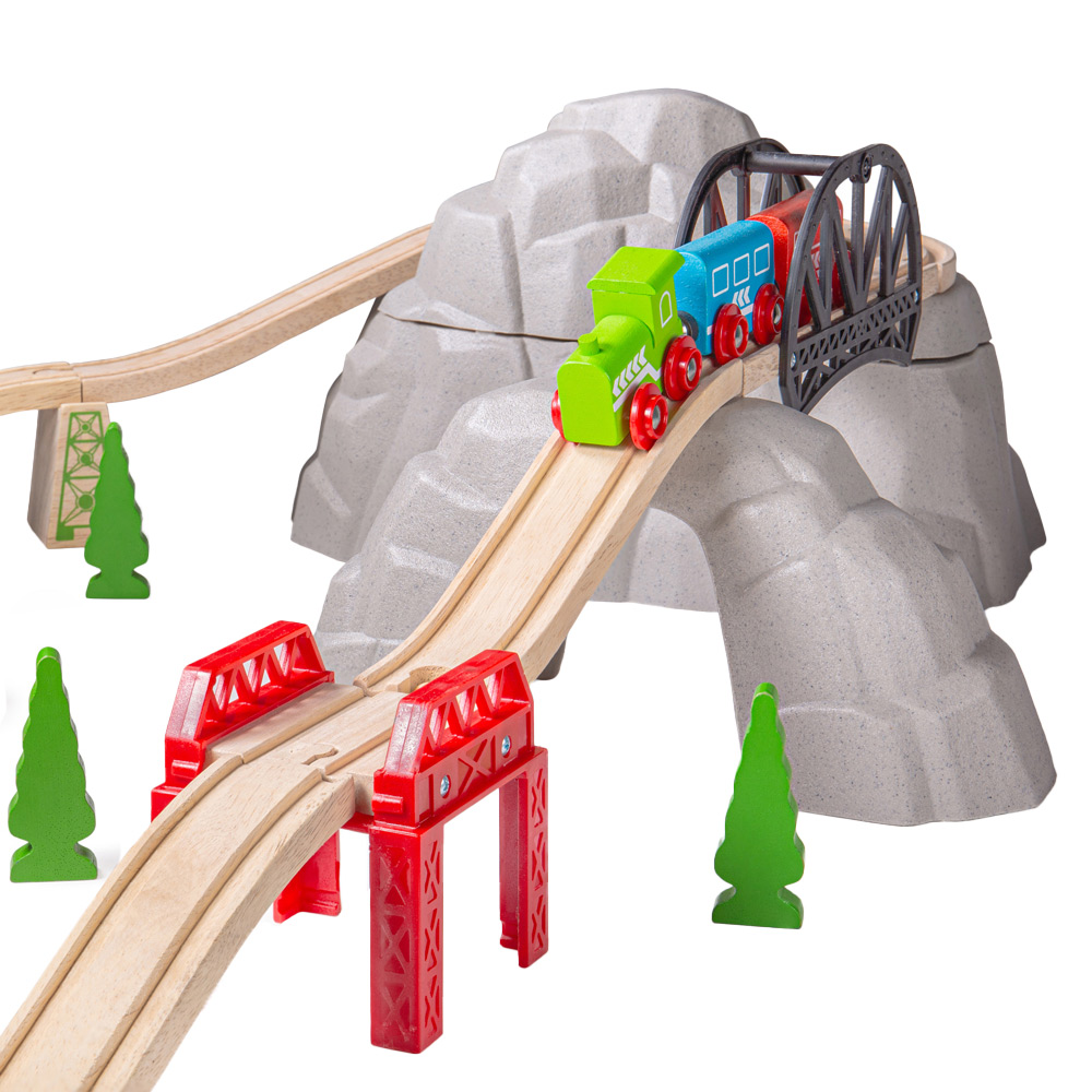 Bigjigs Rail 12-Piece Mountain Expansion Pack Image 1