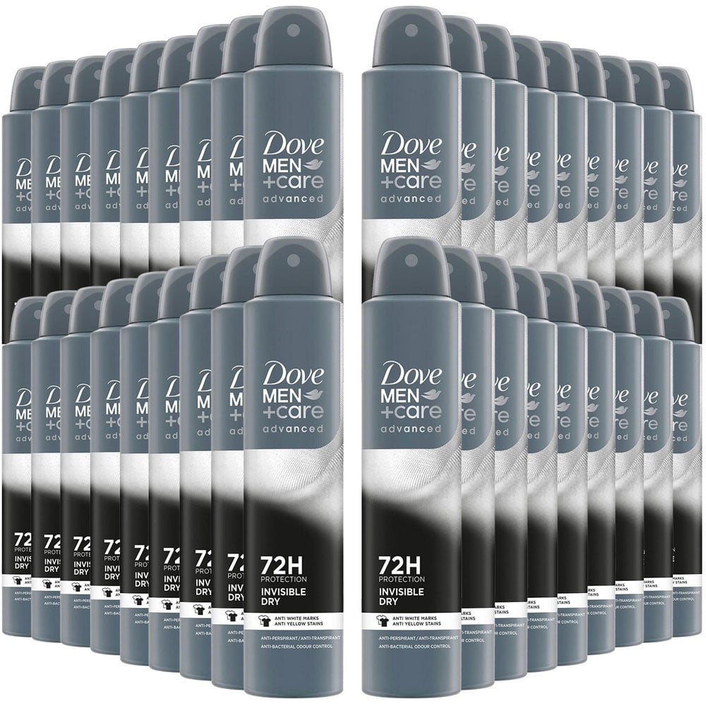 Dove Men+Care Advanced Invisible Dry Anti-Perspirant Deodorant Aerosol 200ml 36 Pack Image 1