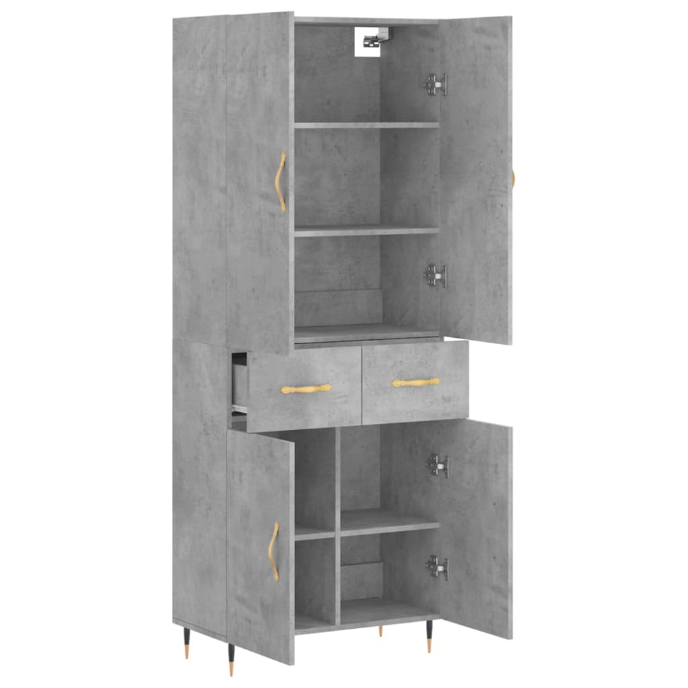 vidaXL 4 Door 2 Drawer Concrete Grey Highboard Image 3