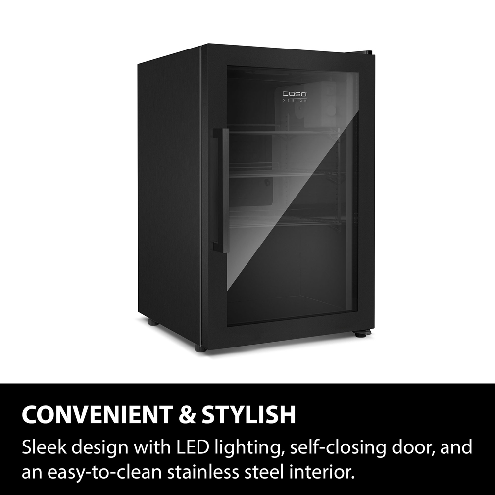 CASO Design 702 Black BBQ Wine Cooler with Right Hinge 63L Image 7