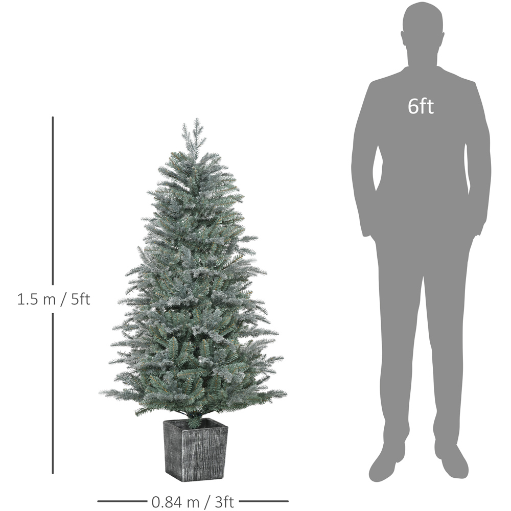 Everglow Green Tall Artificial Christmas Tree with Pot Stand 5ft Image 7