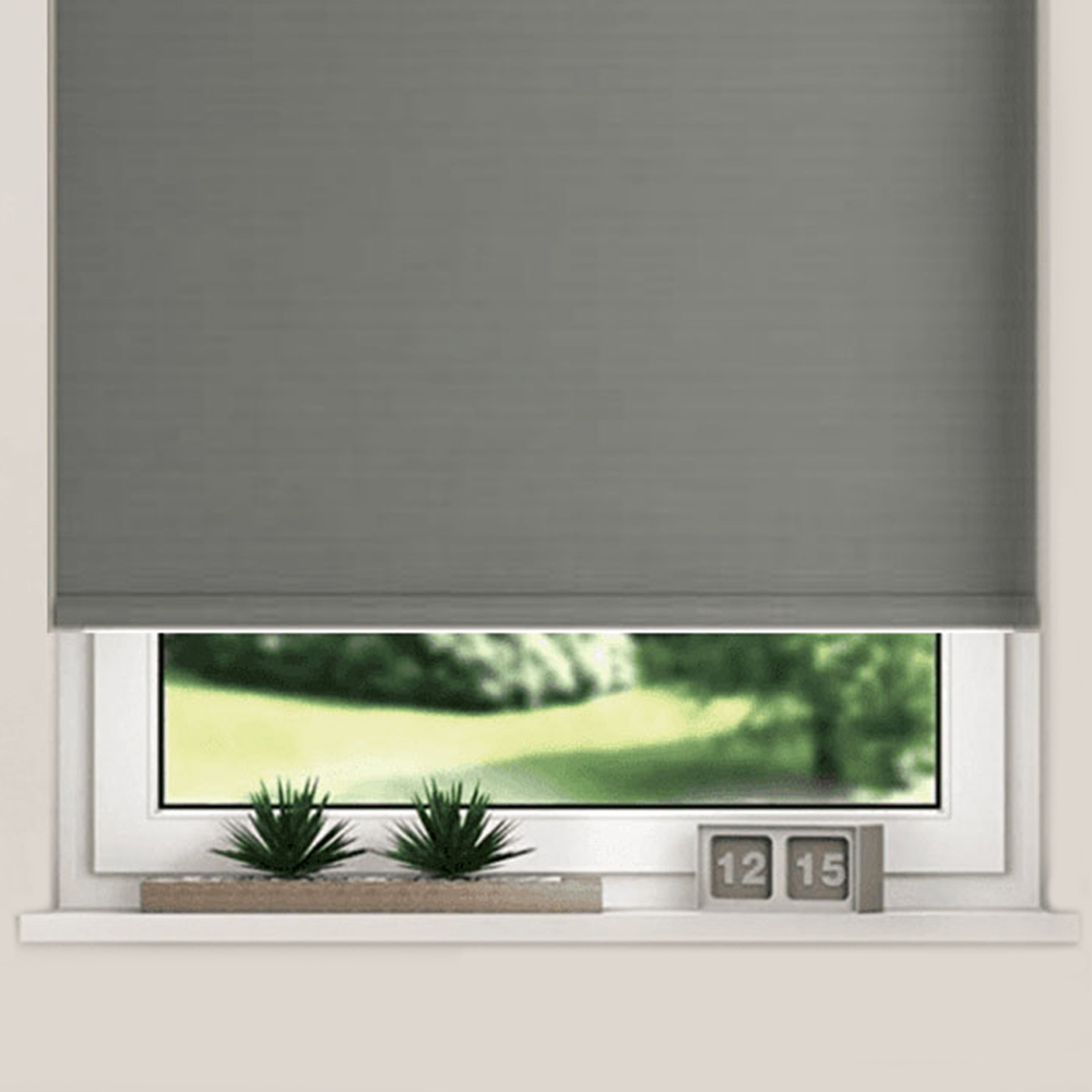 New Edge Blinds Blackout Roller Blinds Slate Grey 125cm Image 3