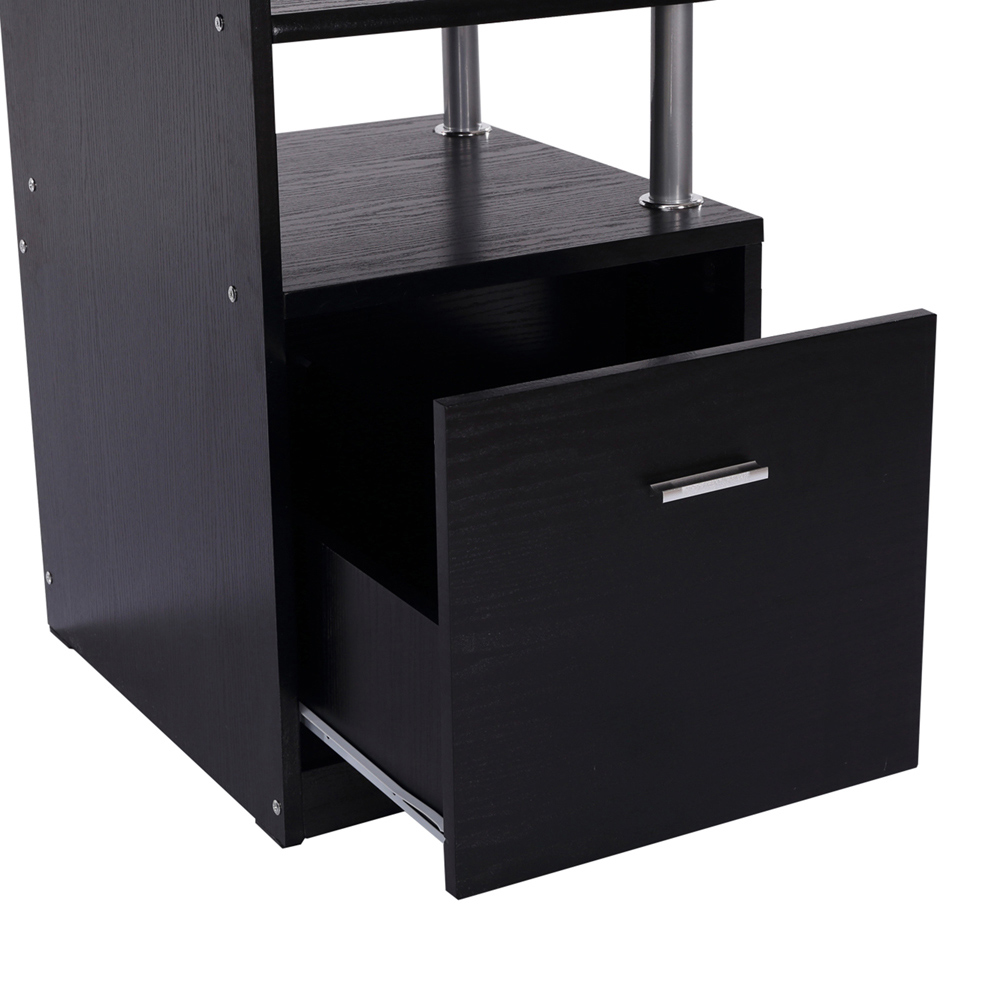 Portland Single Drawer and Shelves Workstation Black Image 5