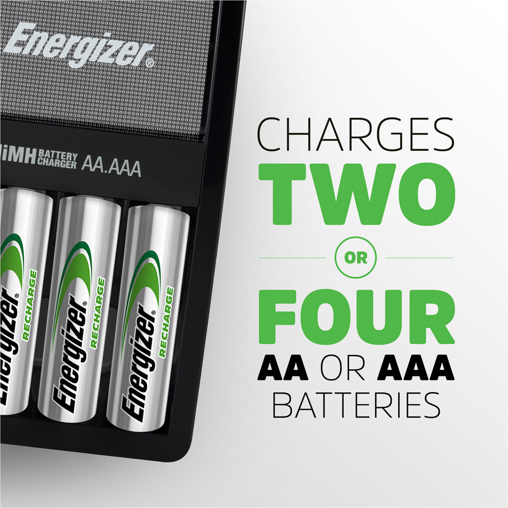 Energizer Accu Recharge Maxi AA 4 Pack 1.2V 1300mAh Battery Charger with Batteries Image 3
