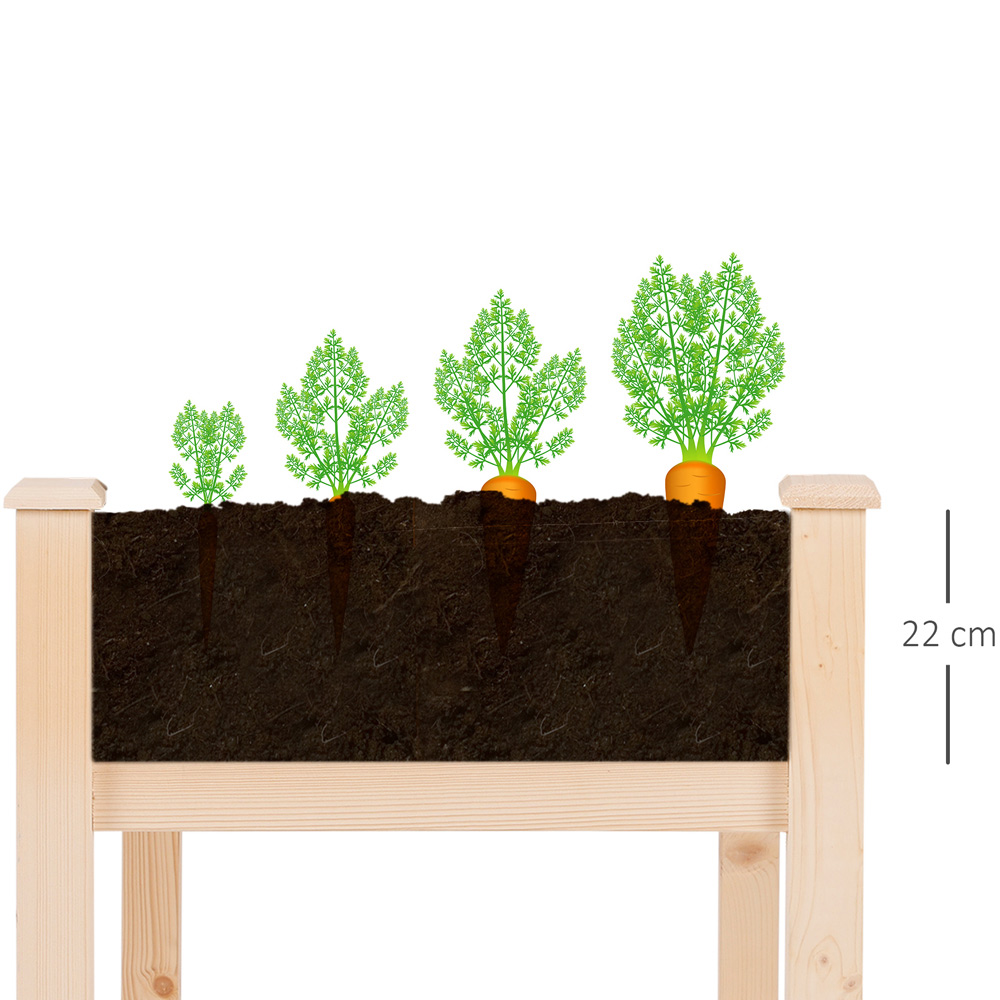 Outsunny Wooden Outdoor Raised Planter Box Image 6