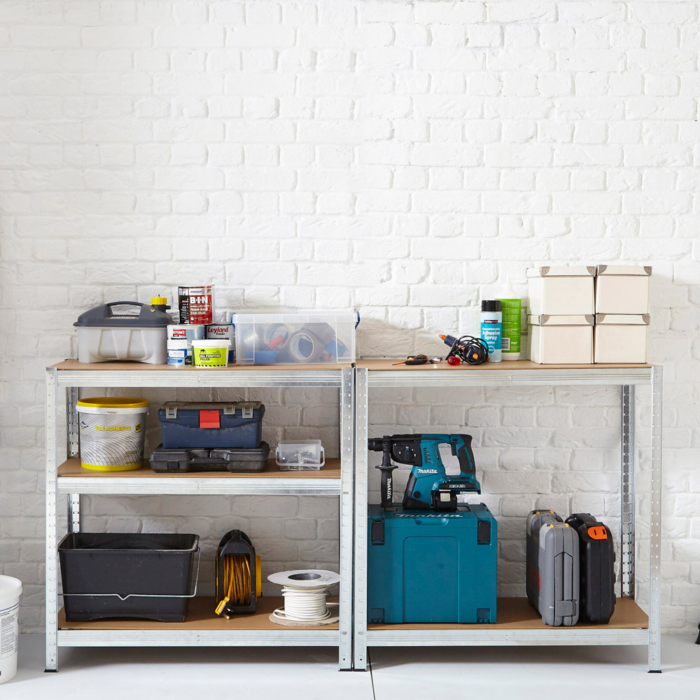 Neo Silver 5 Tier Steel Garage Shelving Image 7