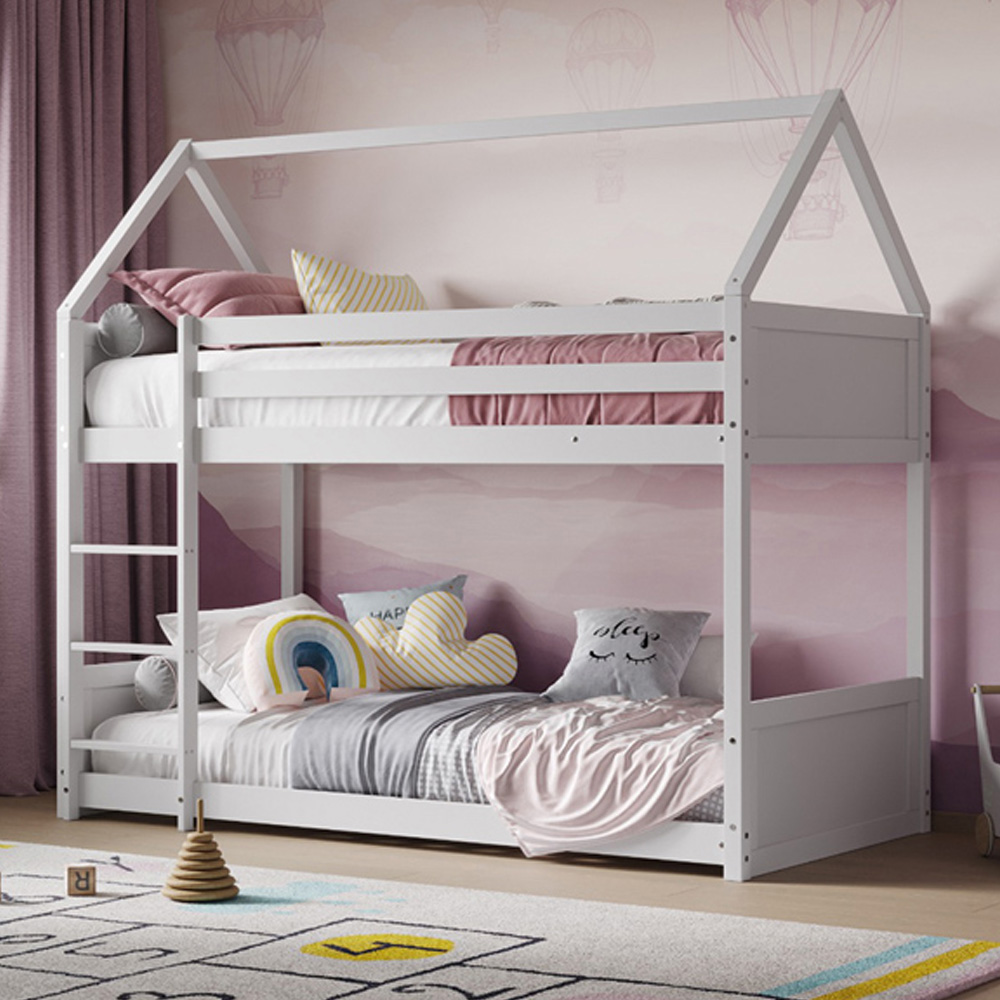 Flair Luna White Wooden House Bunk Bed Image 1