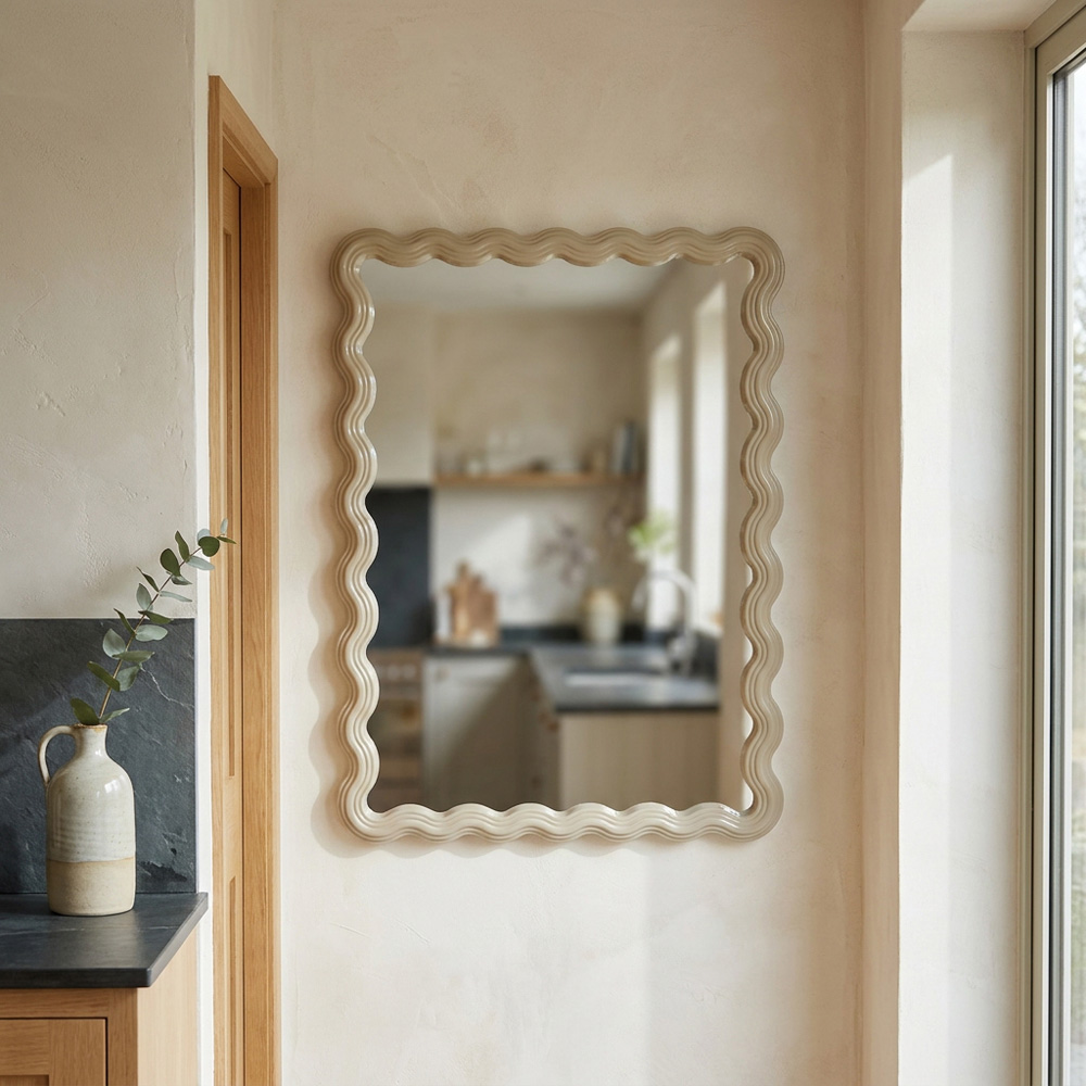 Fawn Wavy Mirror Beige Image 6
