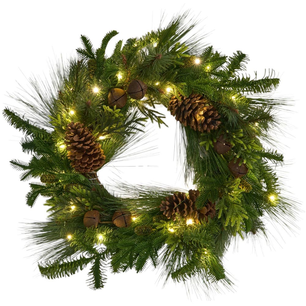 Pinecone and Bells WreathGreen Image 2