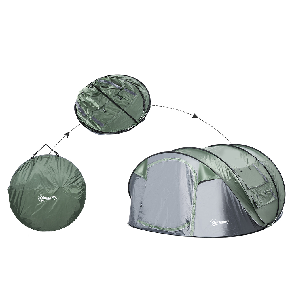 Outsunny 4-5 Person Pop-up Camping Tent Image 3