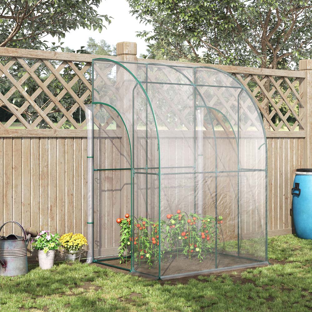 Outsunny Clear PVC 4.7 x 3.9ft Walk In Zip Up Greenhouse Image 2