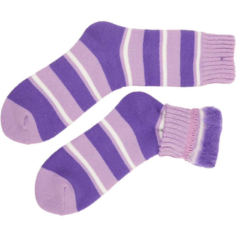 Ladies Assorted Thermal Pattern Socks Size 4-6 - Multicolour Image 2
