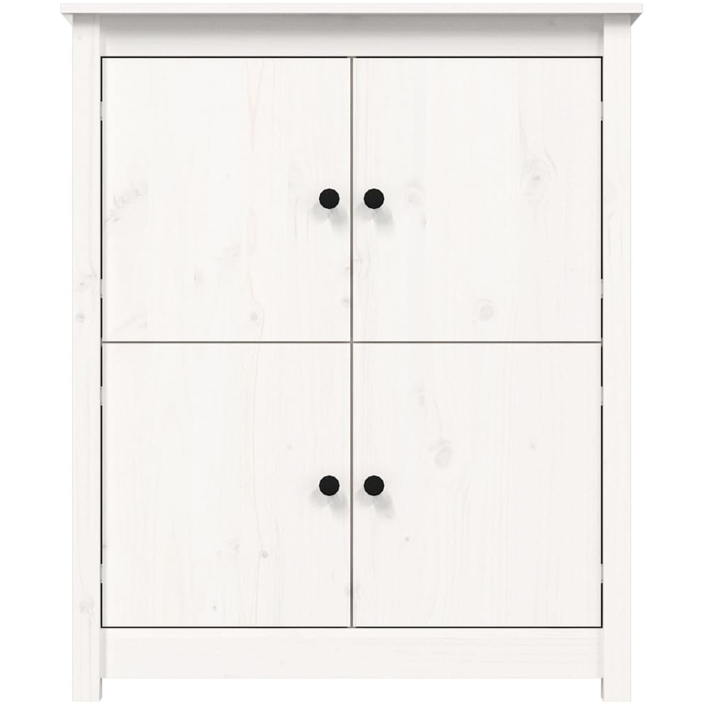 vidaXL 4 Door White Solid Pine Wood Sideboard Image 5