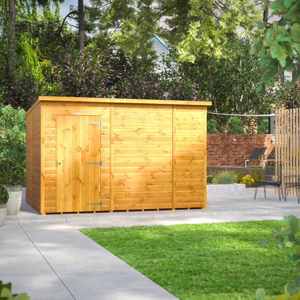 Power Sheds 10 x 8ft Pent Wooden Shed Image 2