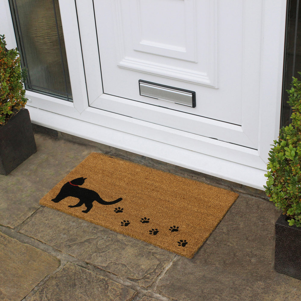 JVL Latex Coir Kitty Cat Doormat 40 x 70cm Image 2