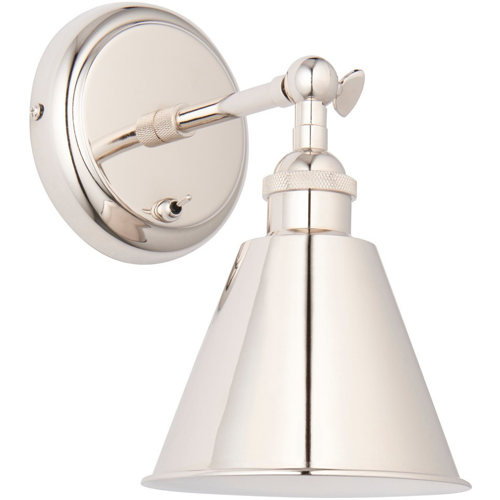 Merano Brescia Bright Nickel Plate Wall Light Image 1