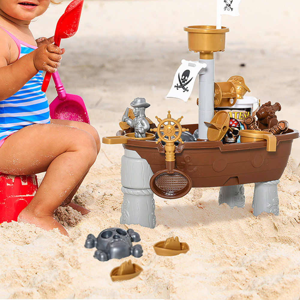 HOMCOM Kids 26 Piece Sand and Water Table Play Set Beach Toy Set Image 2