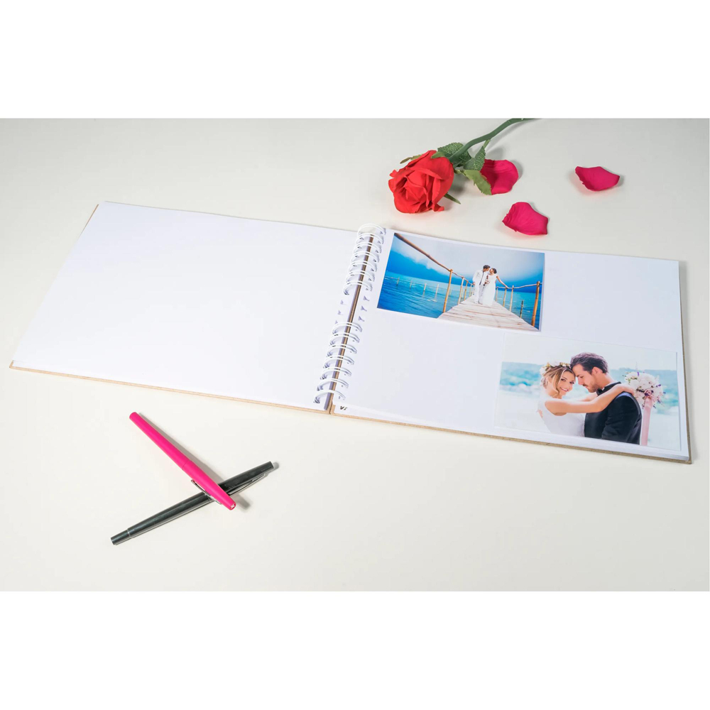 Exacompta Kraft White Botanical Design Wirebound Photo Album 50 Sheets 150 Photos Image 2