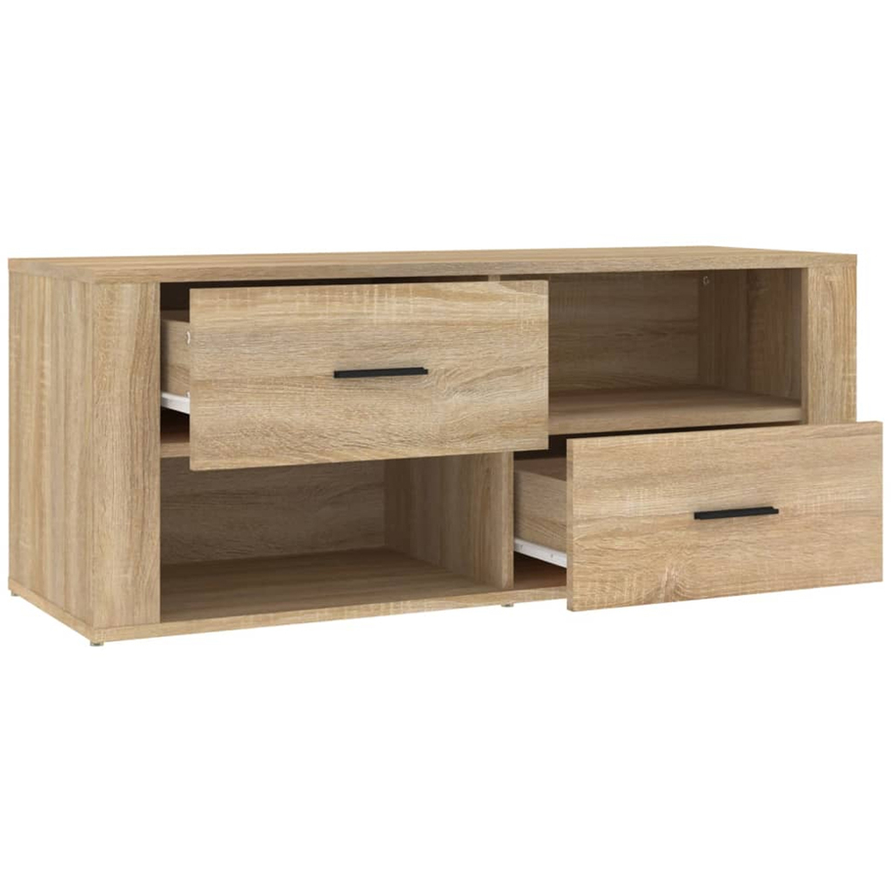 vidaXL 2 Drawer 2 Shelf Sonoma Oak TV Cabinet Image 7