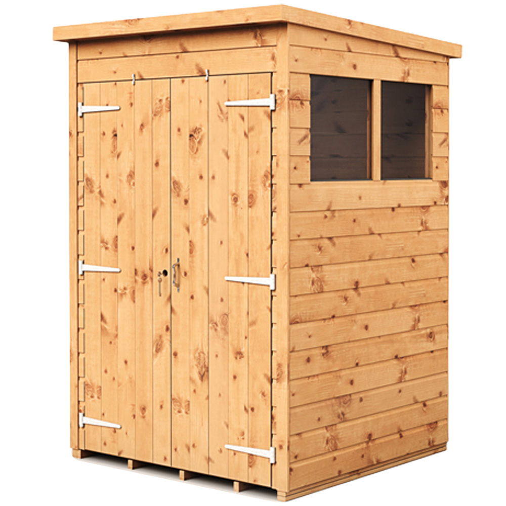 Empire Sheds 4 x 4ft Double Door Tongue and Groove Pent Garden Shed Image 1