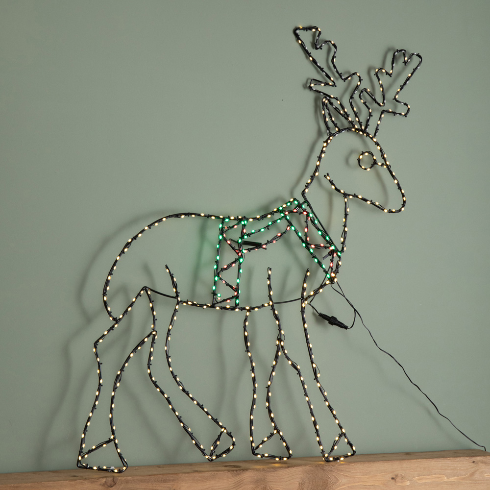 Samuel Alexander FlexiBrights 420 Multicoloured LED Reindeer Christmas Decoration 1.4m x 86cm Image 4