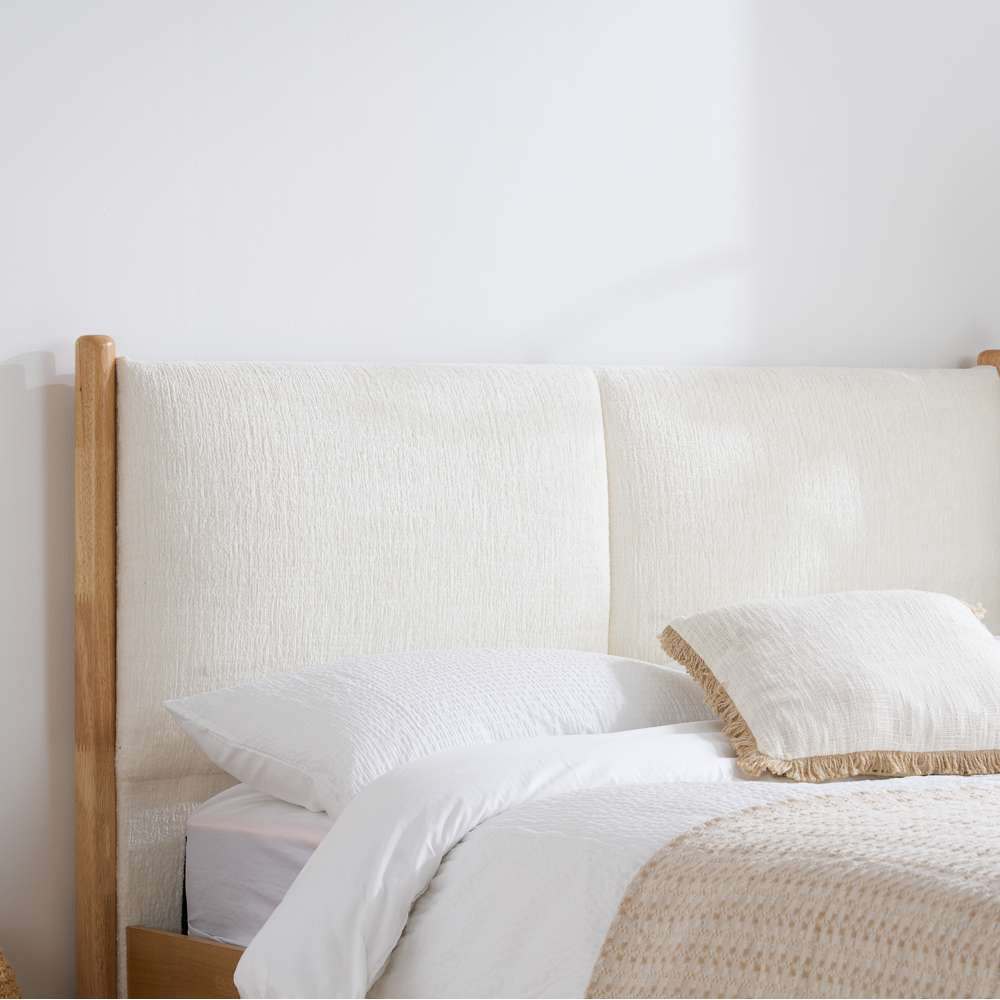 Birlea Marley King Size Oak Effect Linen Bed Image 6