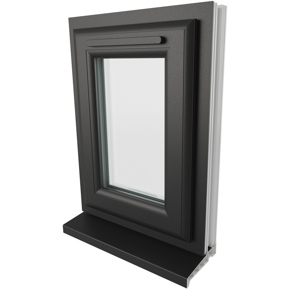 Crystal Black and White Top Hung Opener Clear Double Glazed Window 440 x 610mm Image 4
