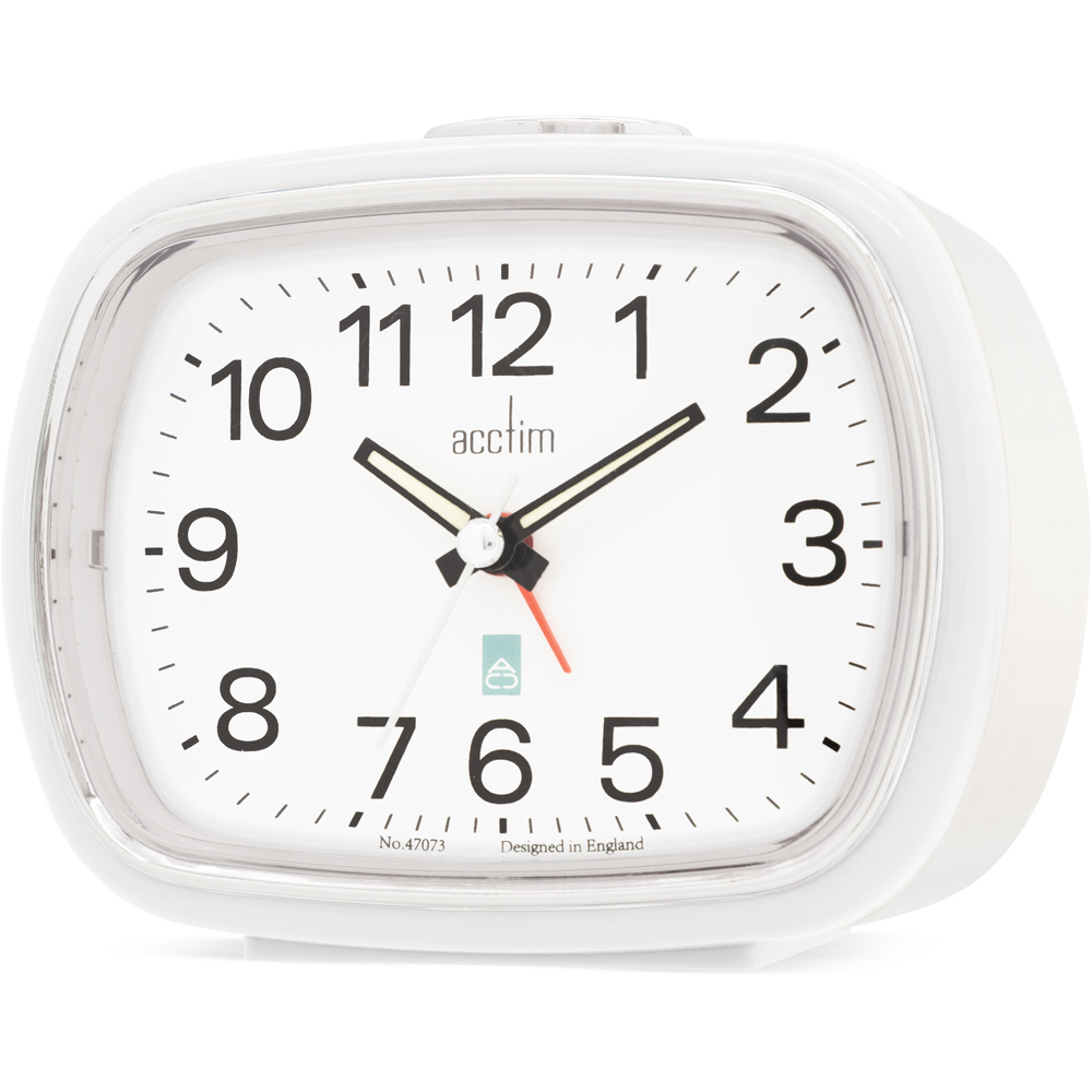 Acctim Camille Gloss White Alarm Clock 11cm Image 3