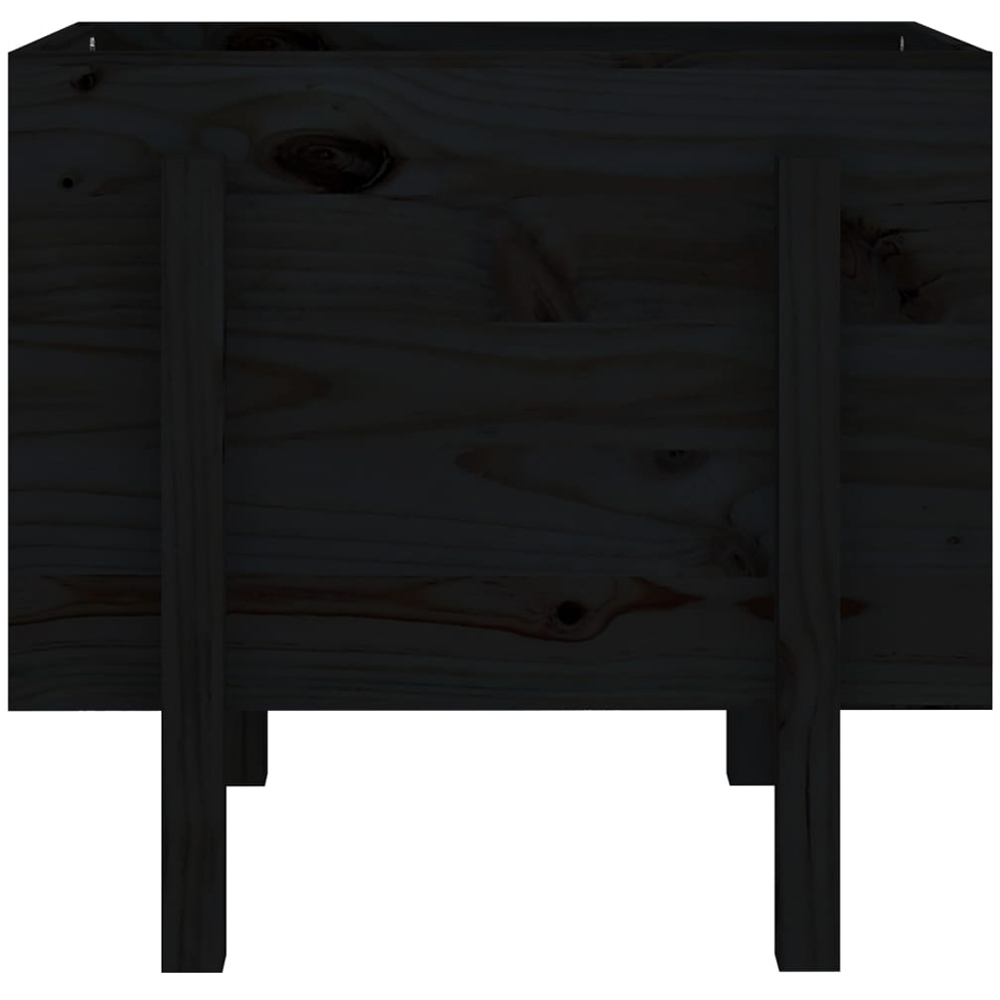 vidaXL Black Pine Wood Garden Planter 57 x 50 x 62cm Image 3