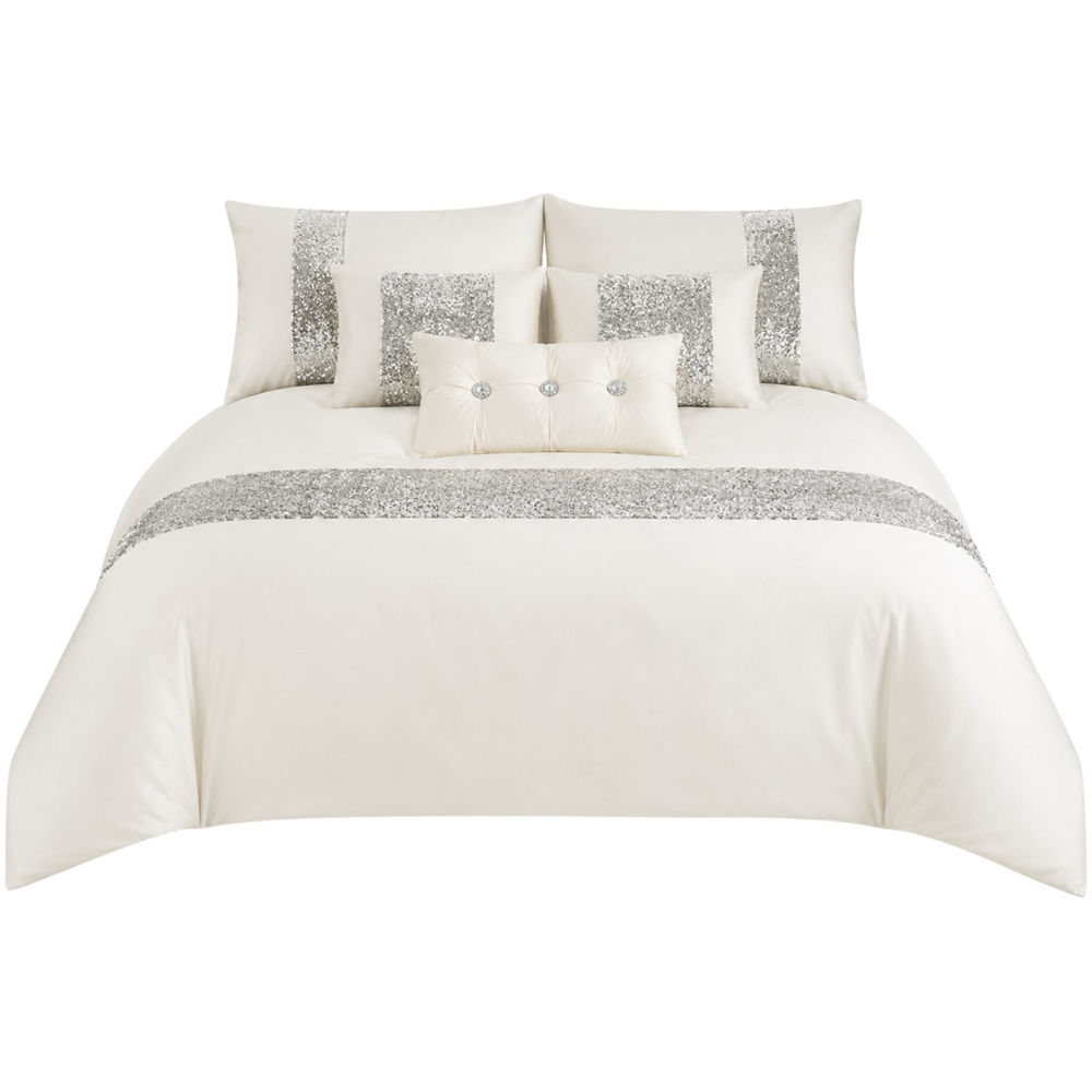 Smart Living Double Cream Glamorous Duvet Set Image 2