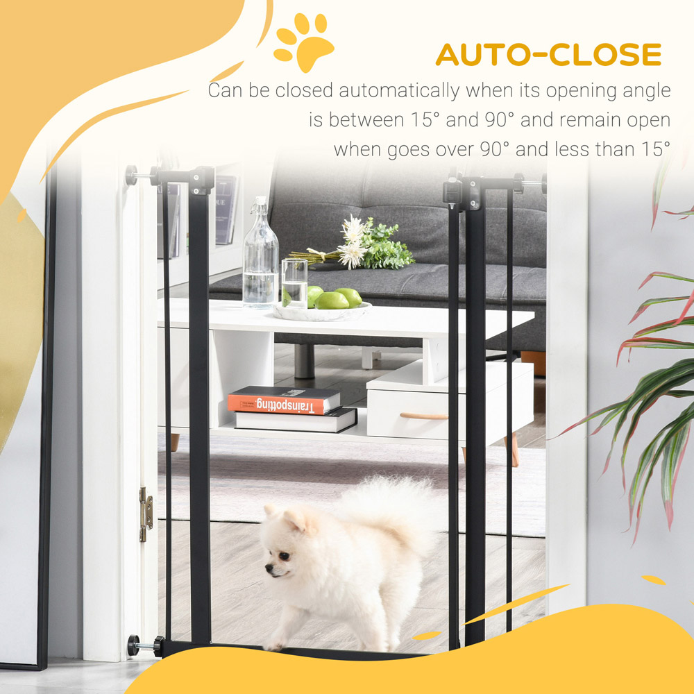 PawHut Black 74-80cm Metal Adjustable Pet Safety Gate Image 4