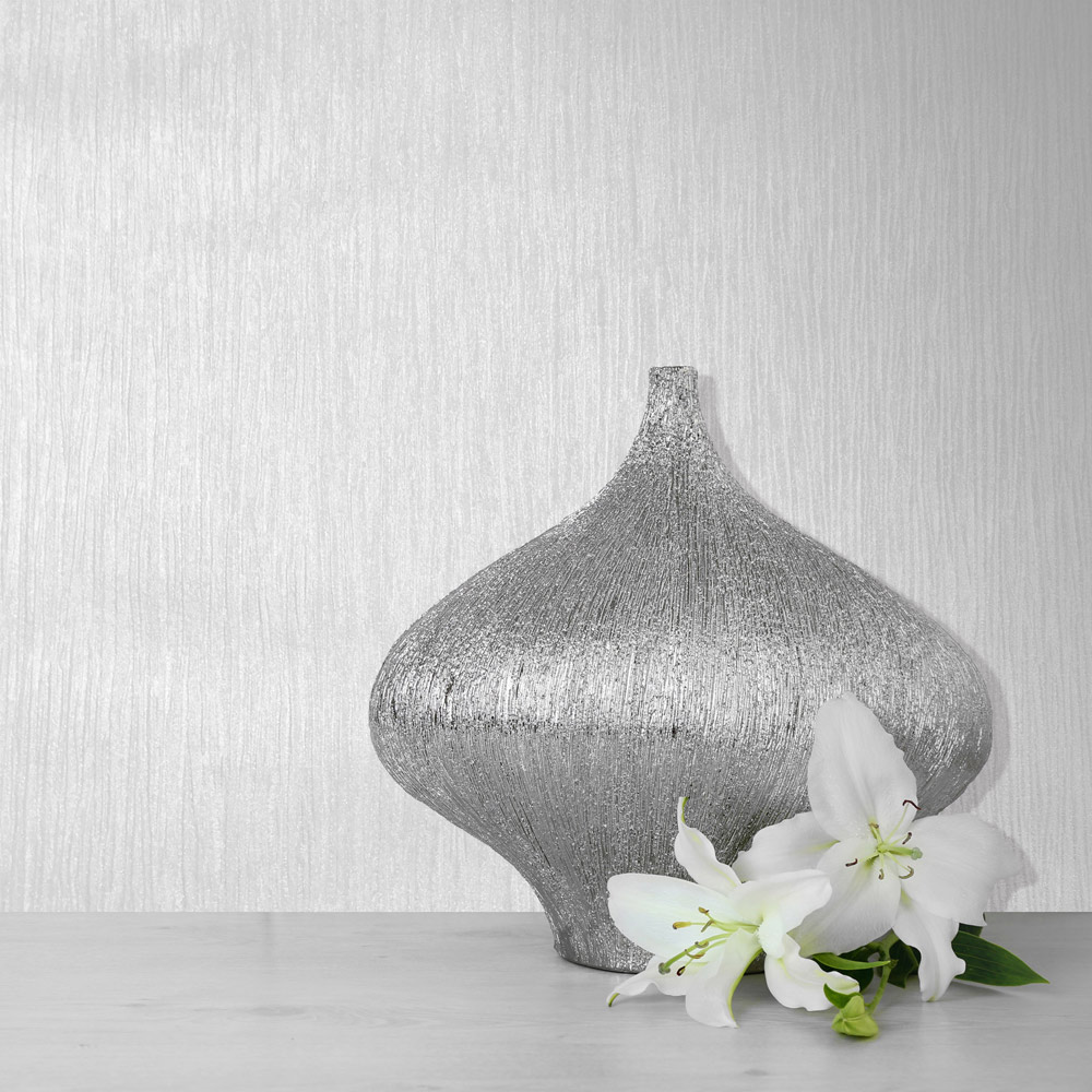 Muriva Lustre White Textured Wallpaper Image 3